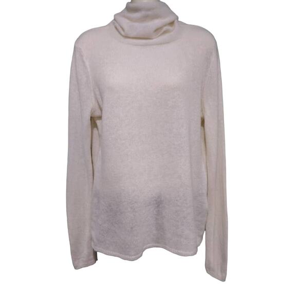 Banana Republic High Neck Long Sweater Made of Italian Yarn, Cream, Size M - Picture 1 of 5